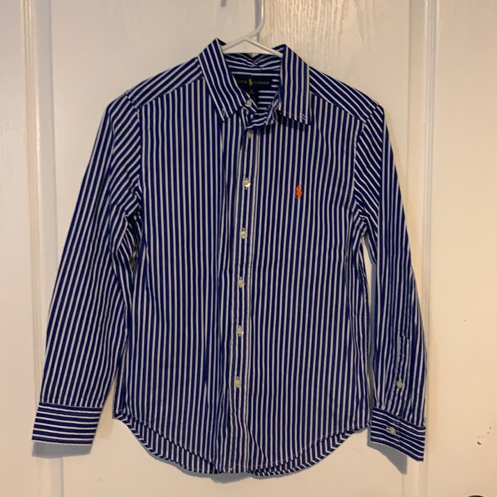 Boys Poly by Ralph Lauren button down M 10-12